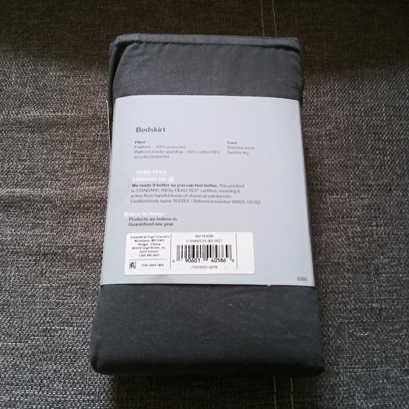 Made by Design Bed Skirt (TWIN, Dark Gray) - Picture 4 of 8